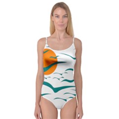 Sunset Glow Sun Birds Flying Camisole Leotard 