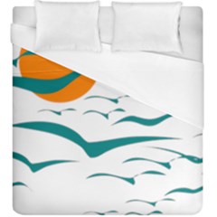 Sunset Glow Sun Birds Flying Duvet Cover (king Size)