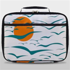 Sunset Glow Sun Birds Flying Full Print Lunch Bag