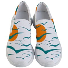 Sunset Glow Sun Birds Flying Women s Lightweight Slip Ons by HermanTelo