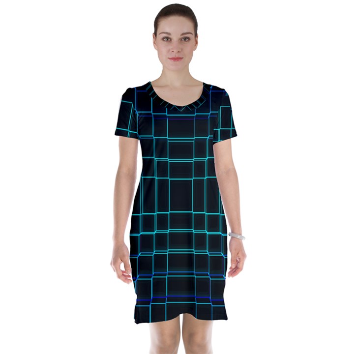 Texture Lines Background Short Sleeve Nightdress