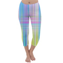 Texture Abstract Squqre Chevron Capri Winter Leggings 