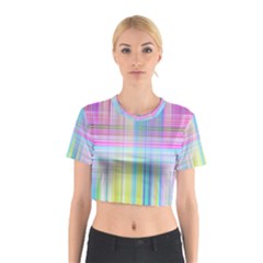 Texture Abstract Squqre Chevron Cotton Crop Top