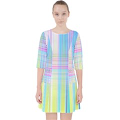 Texture Abstract Squqre Chevron Pocket Dress