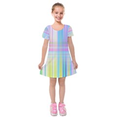 Texture Abstract Squqre Chevron Kids  Short Sleeve Velvet Dress