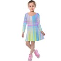 Texture Abstract Squqre Chevron Kids  Long Sleeve Velvet Dress View1