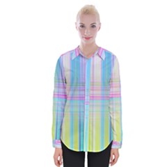 Texture Abstract Squqre Chevron Womens Long Sleeve Shirt