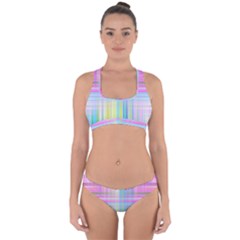 Texture Abstract Squqre Chevron Cross Back Hipster Bikini Set