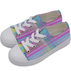 Texture Abstract Squqre Chevron Kids  Low Top Canvas Sneakers by HermanTelo