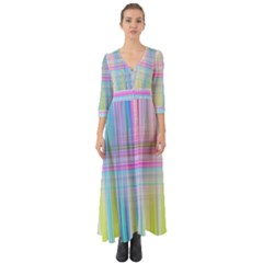 Texture Abstract Squqre Chevron Button Up Boho Maxi Dress