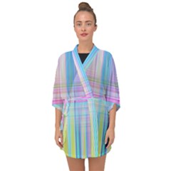 Texture Abstract Squqre Chevron Half Sleeve Chiffon Kimono by HermanTelo