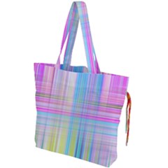 Texture Abstract Squqre Chevron Drawstring Tote Bag