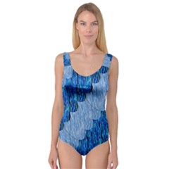 Texture Surface Blue Shapes Princess Tank Leotard 