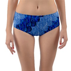 Texture Surface Blue Shapes Reversible Mid-waist Bikini Bottoms