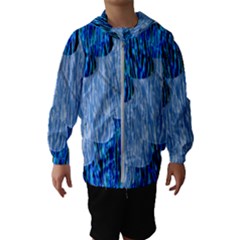 Texture Surface Blue Shapes Kids  Hooded Windbreaker