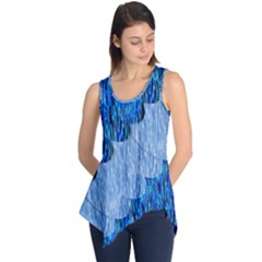 Texture Surface Blue Shapes Sleeveless Tunic by HermanTelo