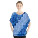 Texture Surface Blue Shapes Batwing Chiffon Blouse View1