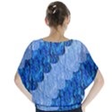 Texture Surface Blue Shapes Batwing Chiffon Blouse View2