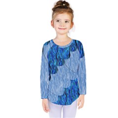 Texture Surface Blue Shapes Kids  Long Sleeve Tee