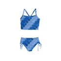 Texture Surface Blue Shapes Girls  Tankini Swimsuit View1