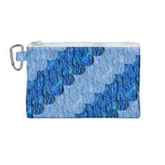 Texture Surface Blue Shapes Canvas Cosmetic Bag (medium)