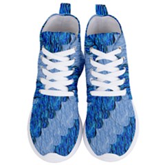 Texture Surface Blue Shapes Women s Lightweight High Top Sneakers