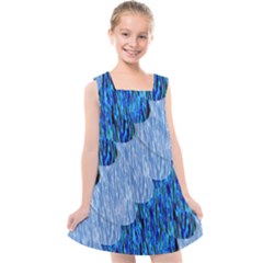 Texture Surface Blue Shapes Kids  Cross Back Dress by HermanTelo