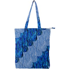 Texture Surface Blue Shapes Double Zip Up Tote Bag