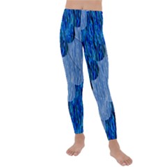 Texture Surface Blue Shapes Kids  Lightweight Velour Leggings