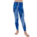 Texture Surface Blue Shapes Kids  Lightweight Velour Leggings View1