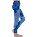 Texture Surface Blue Shapes Kids  Lightweight Velour Leggings View3