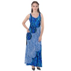 Texture Surface Blue Shapes Sleeveless Velour Maxi Dress by HermanTelo