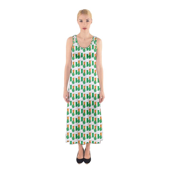 St-Patricks Day Background Ireland Sleeveless Maxi Dress