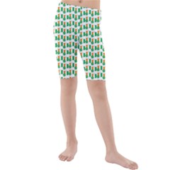 St-patricks Day Background Ireland Kids  Mid Length Swim Shorts