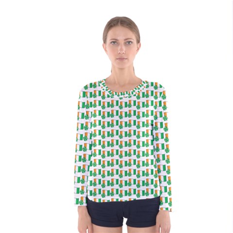 St-patricks Day Background Ireland Women s Long Sleeve Tee by HermanTelo