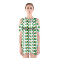 St-patricks Day Background Ireland Shoulder Cutout One Piece Dress