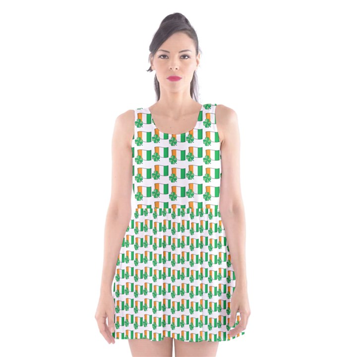 St-Patricks Day Background Ireland Scoop Neck Skater Dress