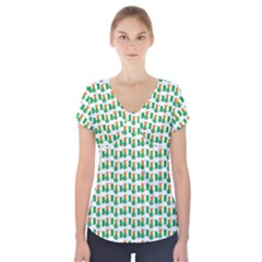 St-patricks Day Background Ireland Short Sleeve Front Detail Top