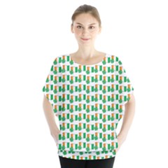 St-patricks Day Background Ireland Batwing Chiffon Blouse