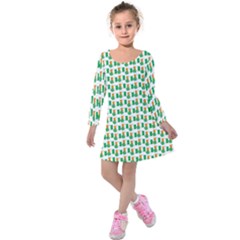 St-patricks Day Background Ireland Kids  Long Sleeve Velvet Dress by HermanTelo