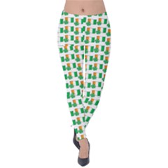 St-patricks Day Background Ireland Velvet Leggings by HermanTelo