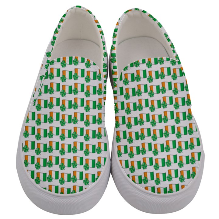 St-Patricks Day Background Ireland Men s Canvas Slip Ons