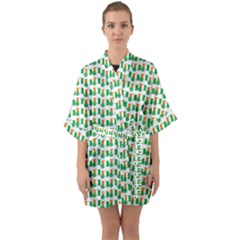 St-patricks Day Background Ireland Quarter Sleeve Kimono Robe