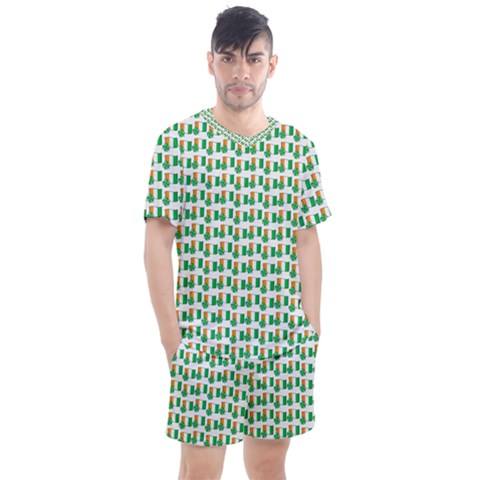 St-patricks Day Background Ireland Men s Mesh Tee And Shorts Set by HermanTelo