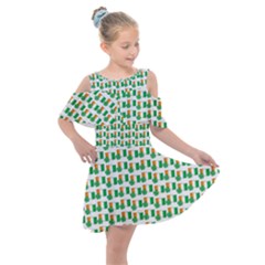 St-patricks Day Background Ireland Kids  Shoulder Cutout Chiffon Dress by HermanTelo