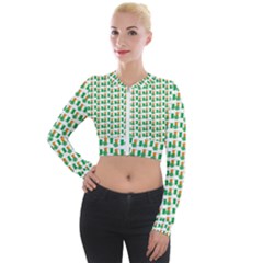 St-patricks Day Background Ireland Long Sleeve Cropped Velvet Jacket