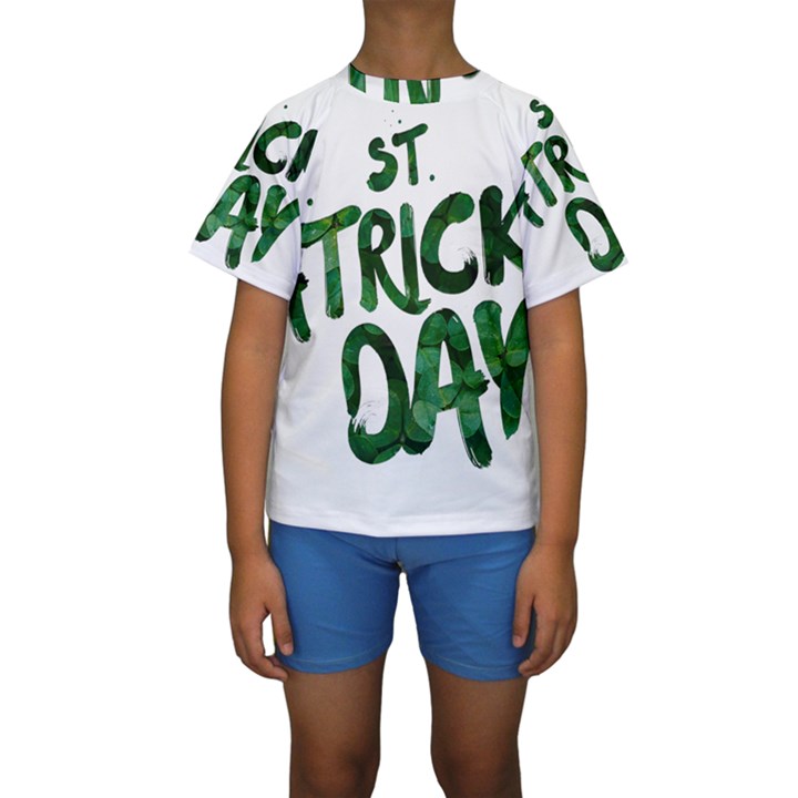 St Patrick s Day Kids  Short Sleeve Swimwear