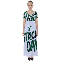 St Patrick s Day High Waist Short Sleeve Maxi Dress