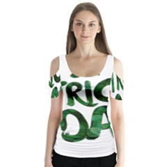 St Patrick s Day Butterfly Sleeve Cutout Tee 