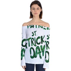 St Patrick s Day Off Shoulder Long Sleeve Top by HermanTelo